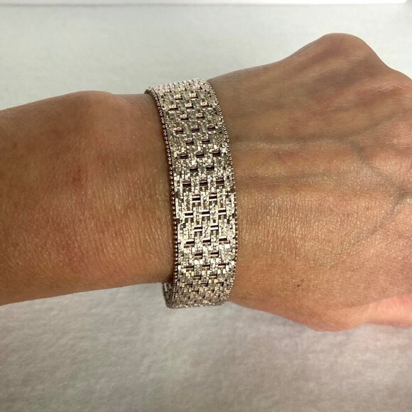 Italian Milor Sterling Silver 925 Heavy 16mm Wide Woven Riccio Bracelet 7.25" - Picture 12 of 16
